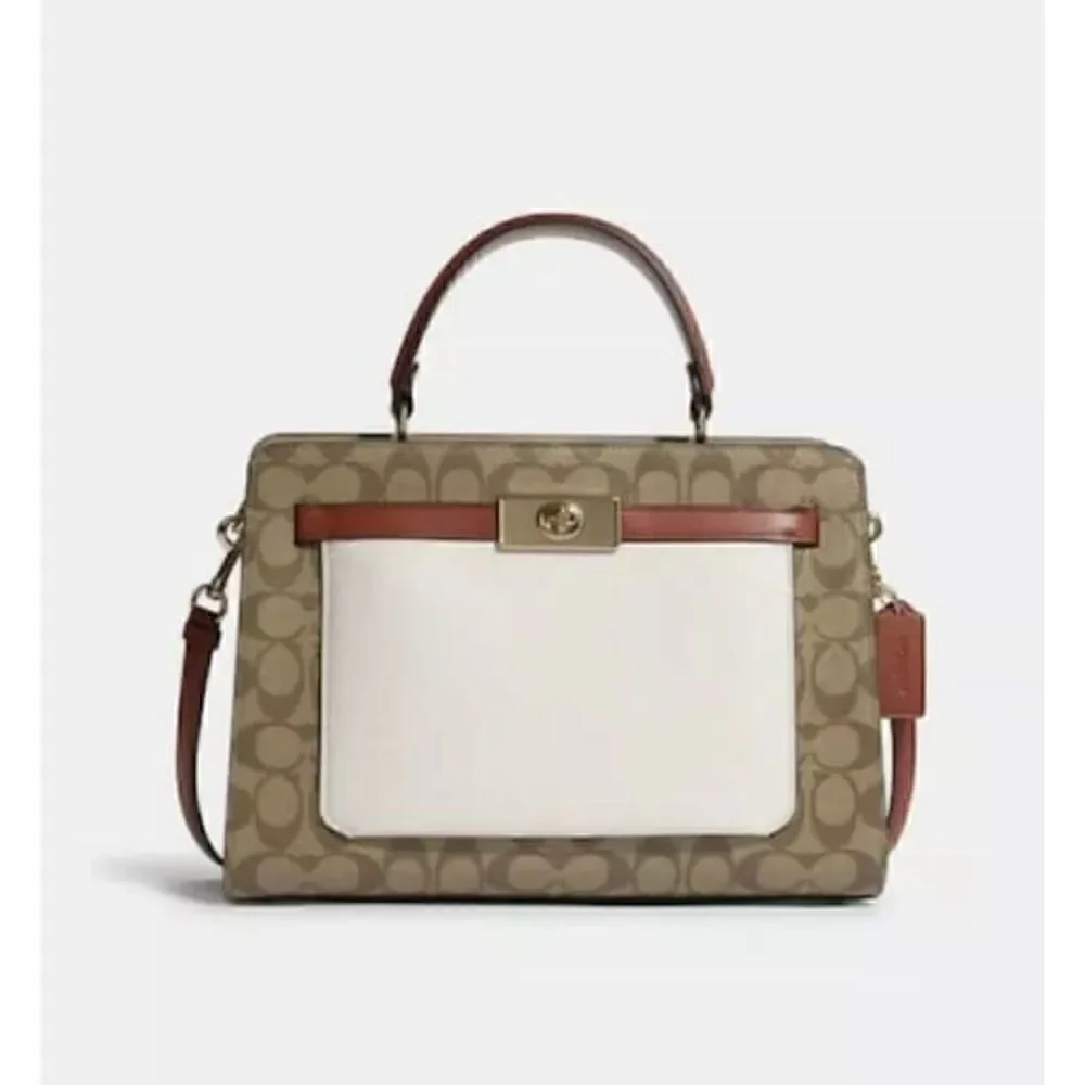 🔥🎁NWT! Coach Lane Carryall Satchel Handbag in Colorblock Msrp:$498.00